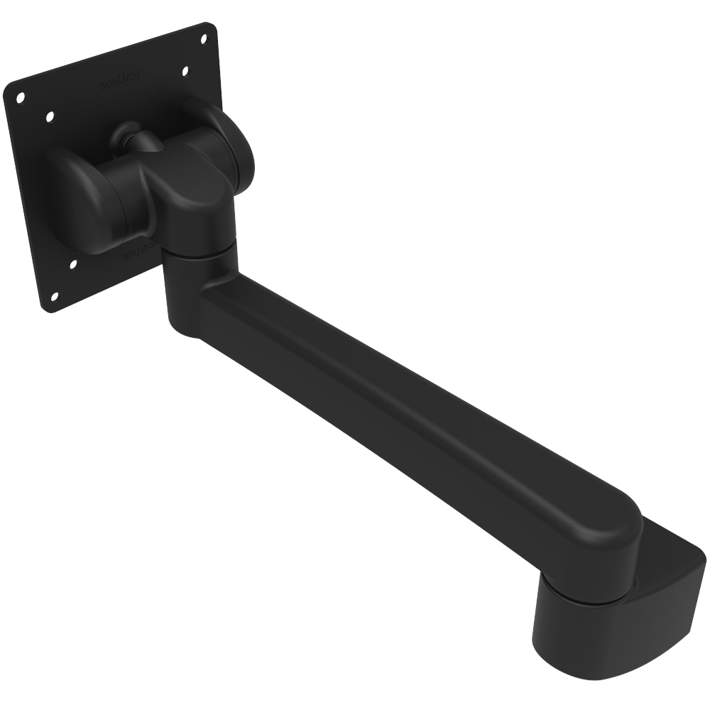 Southco Tilt Head Assembly Tilt &amp; Swivel Single Arm - Wall Mount - Black
