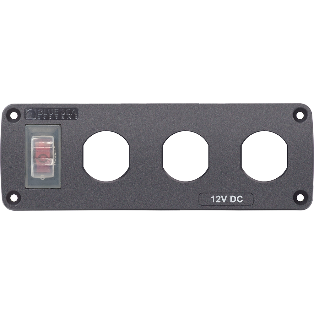 Blue Sea 4367 Water Resistant USB Accessory Panel - 15A Circuit Breaker, 3x Blank Apertures CD-75137