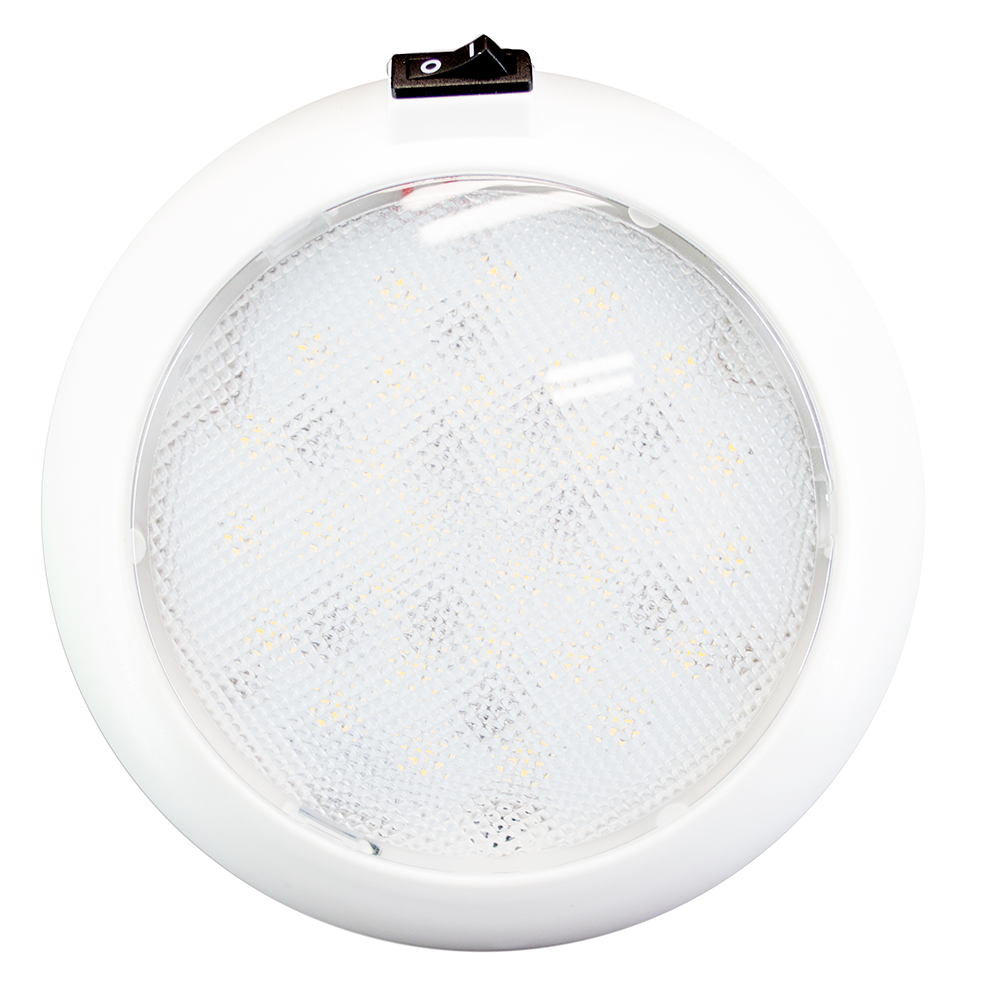 image for Innovative Lighting 5.5″ Round Some Light – White/Red LED w/Switch – White Housing