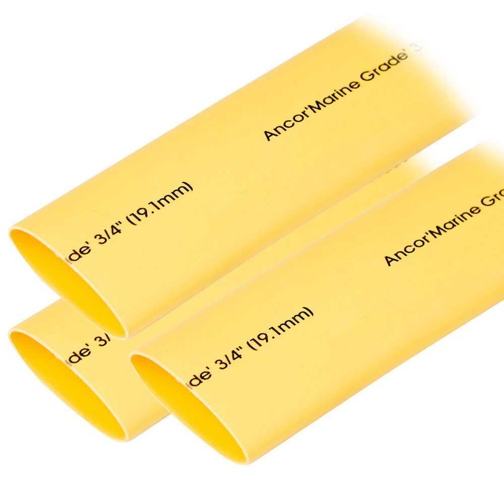 Ancor Heat Shrink Tubing 3/4&quot; x 3&quot; - Yellow - 3 Pieces CD-75537