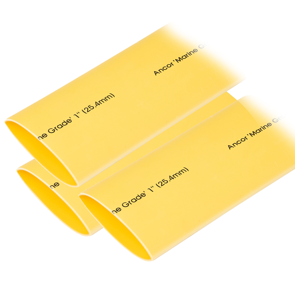 Ancor Heat Shrink Tubing 1&quot; x 12&quot; - Yellow - 3 Pieces CD-75544