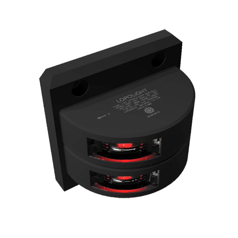 image for Lopolight Series 301-002 – Double Stacked Port Sidelight – 2NM – Vertical Mount – Red – Black Housing