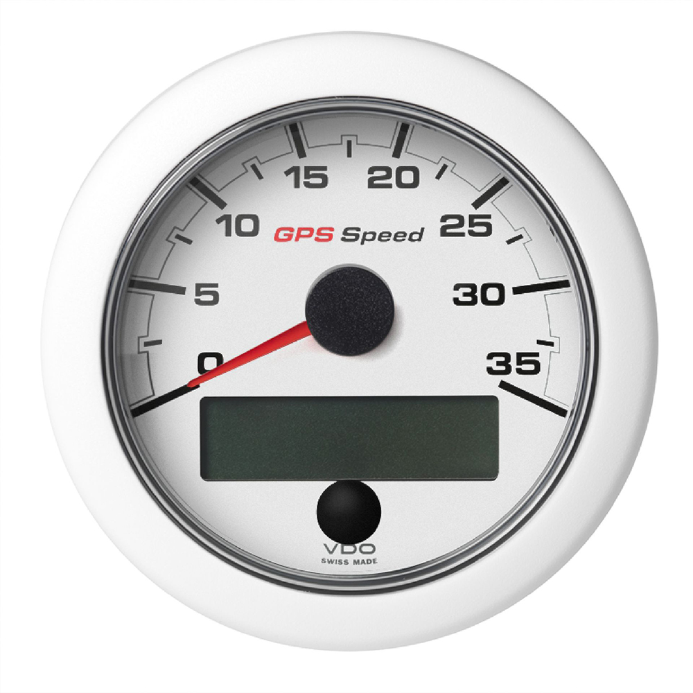 image for Veratron 3-3/8″ (85mm) OceanLink® GPS Speedometer (0-35 KN/MPH/KMH) – White Dial & Bezel