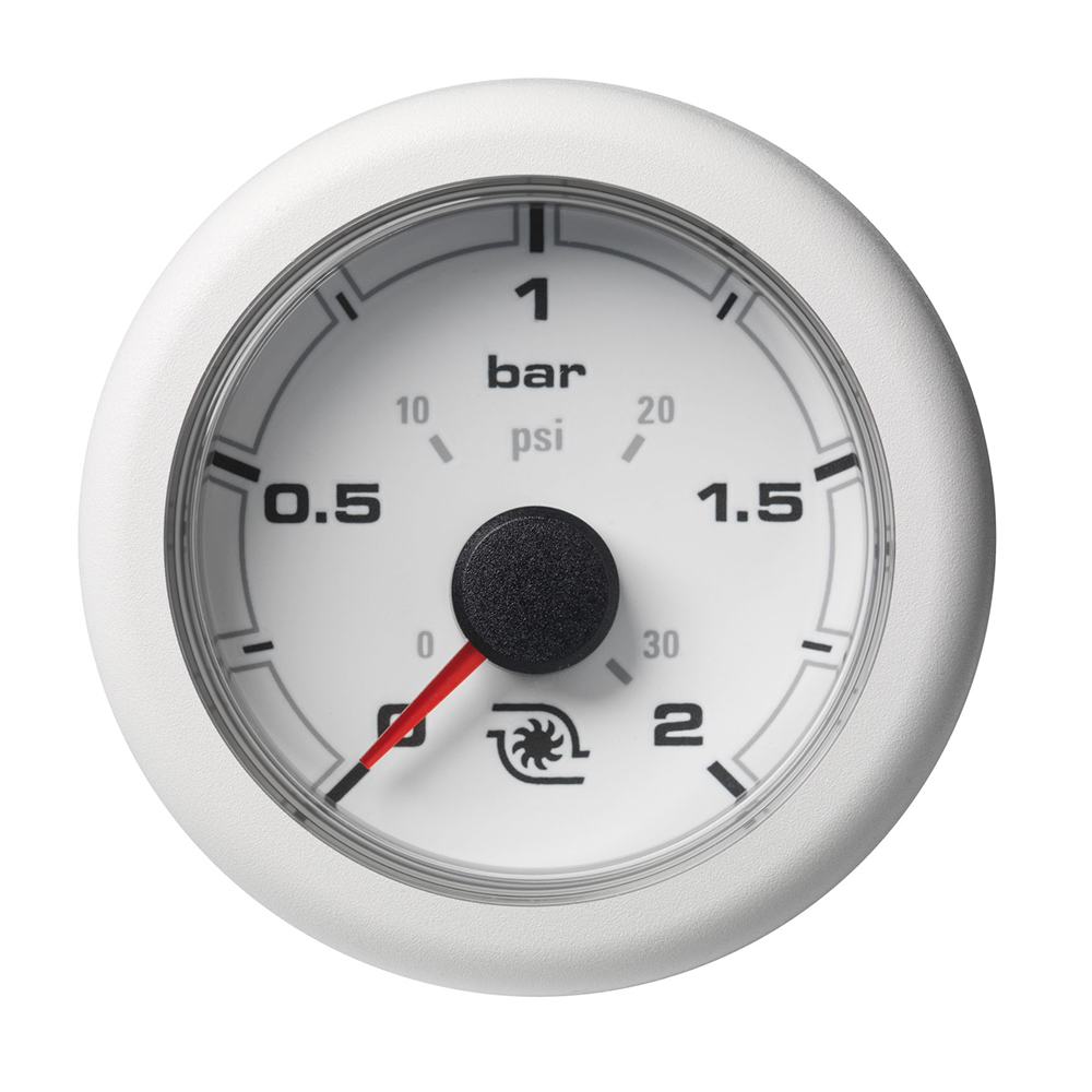image for Veratron 52MM (2-1/16″) OceanLink Boost Pressure Gauge – 2 Bar/30PSI – White Dial & Bezel