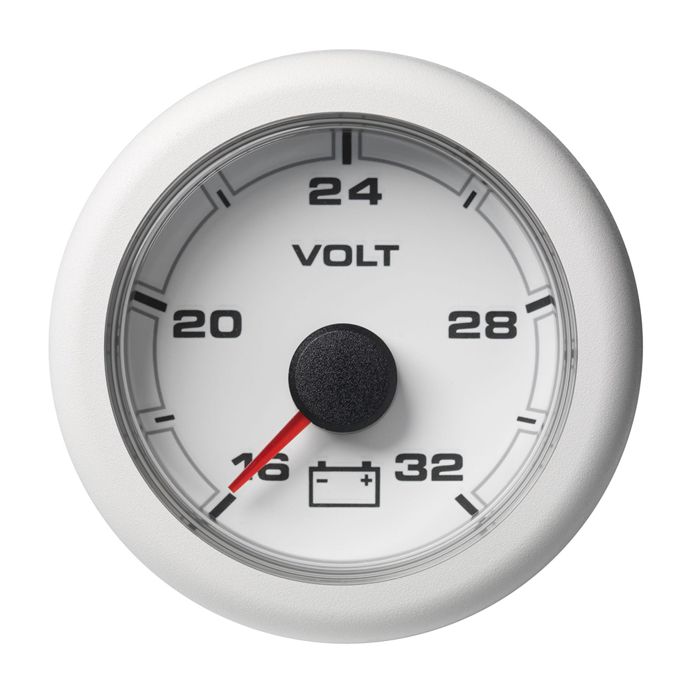 image for Veratron 52MM (2-1/16″) OceanLink Battery Voltage Gauge – 16 to 32V – White Dial & Bezel