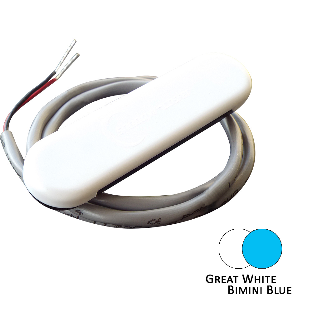 image for Shadow-Caster Dual Color Courtesy Light w/2' Lead Wire – White Abs Cover – Great White/Bimini Blue