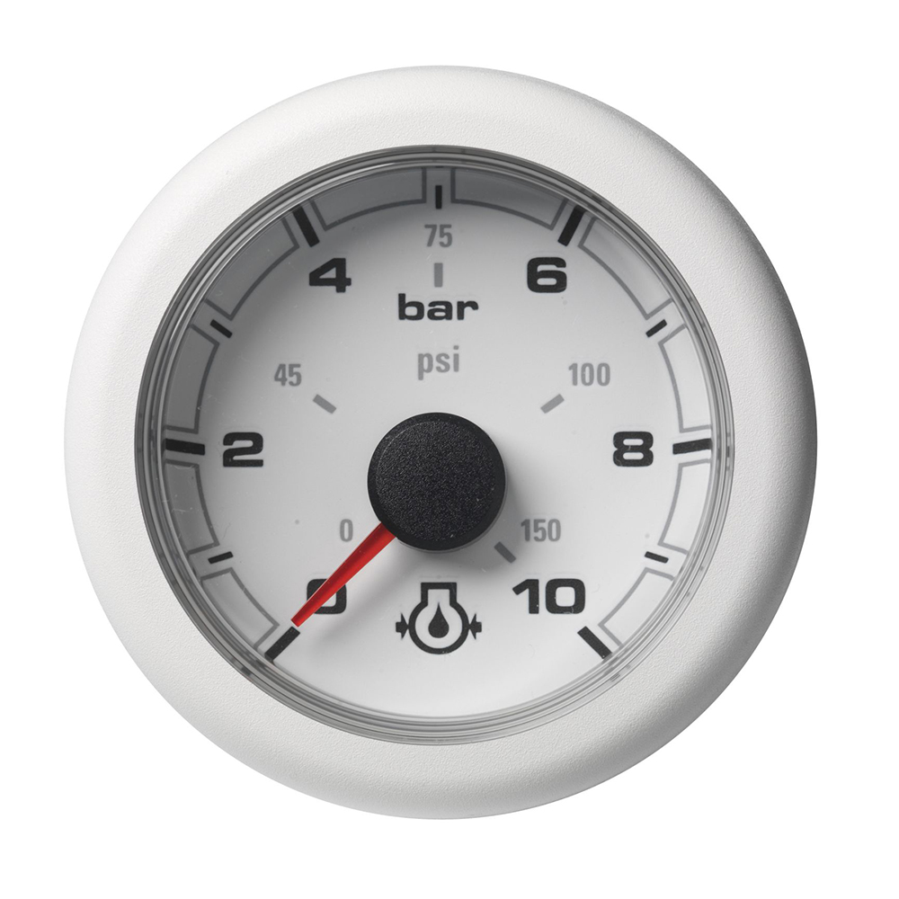 image for Veratron 52MM (2-1/16″) OceanLink Engine Oil Pressure – 10 Bar/150 PSI – White Dial & Bezel