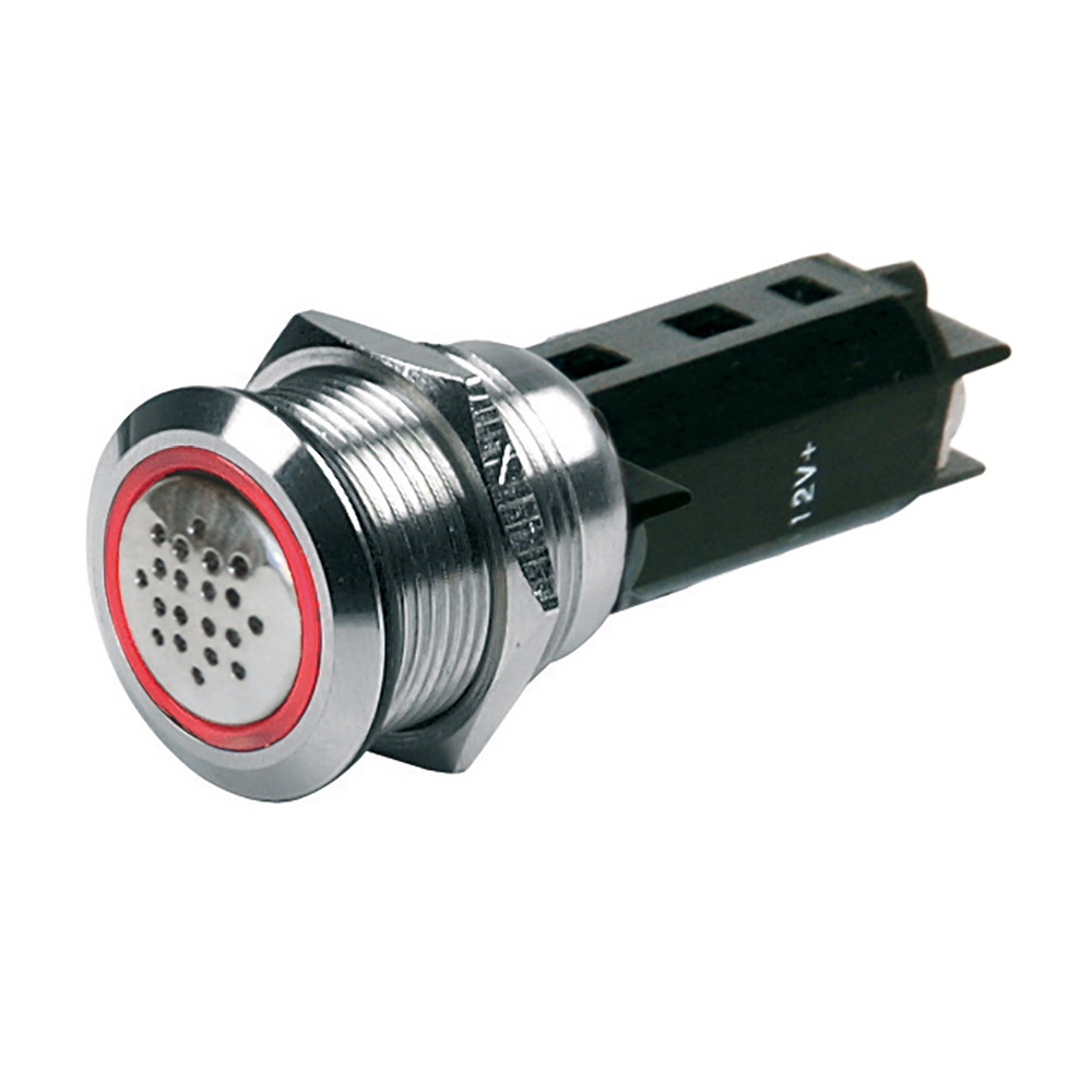 image for BEP 12V Buzzer w/Red LED Warning Light – Stainless Steel