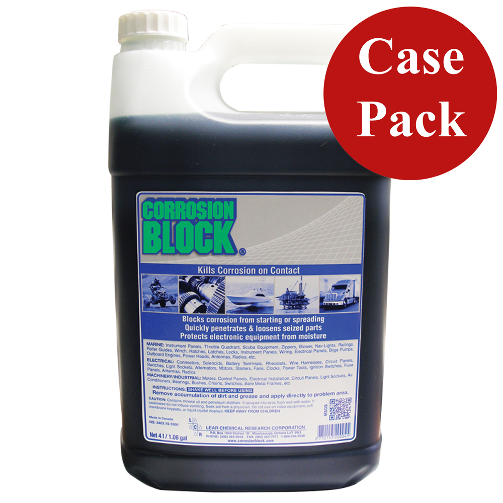 Corrosion Block Liquid 4-Liter Refill - Non-Hazmat, Non-Flammable & Non-Toxic *Case of 4* - 20004CASE