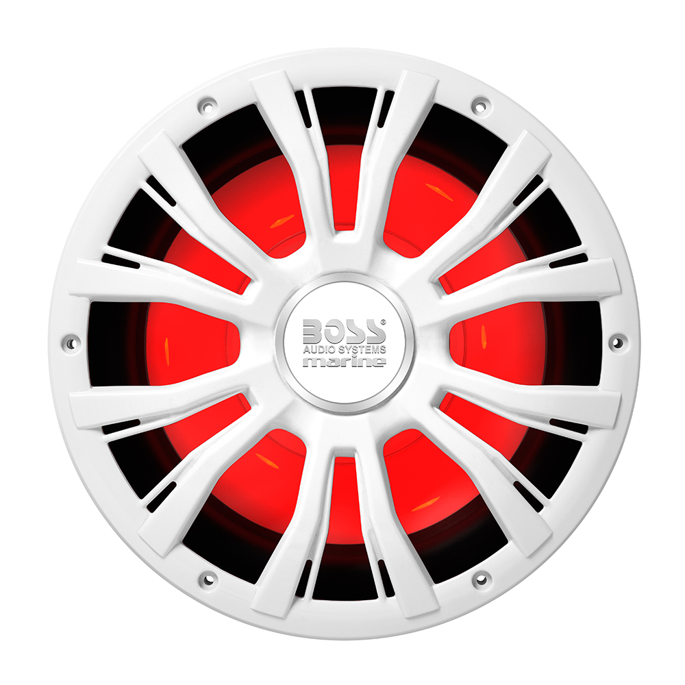 image for Boss Audio 10″ MRG10W Subwoofer w/RGB Lighting – White – 800W