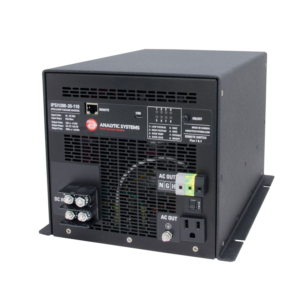 Analytic Systems AC Intelligent Pure Sine Wave Inverter 1200W, 20-40V In, 110V Out CD-77020