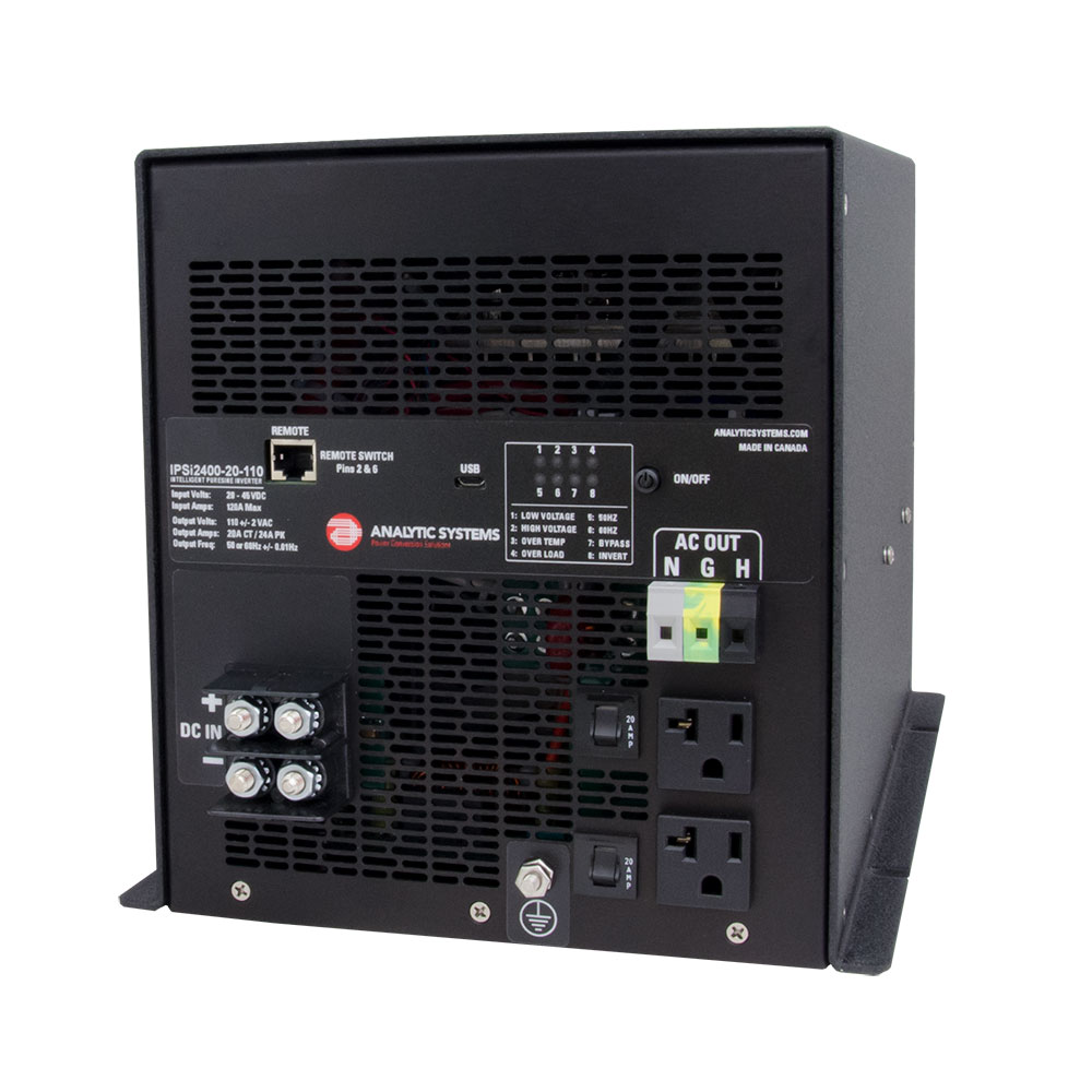Analytic Systems AC Intelligent Pure Sine Wave Inverter, 2400W, 20-40V In, 110V Out CD-77021