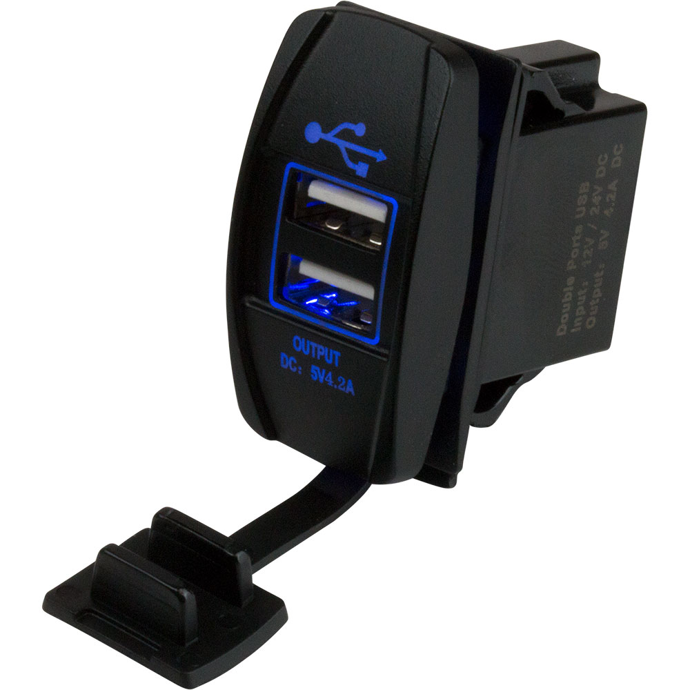 Sea-Dog Dual USB Rocker Switch Style Power Socket CD-77191