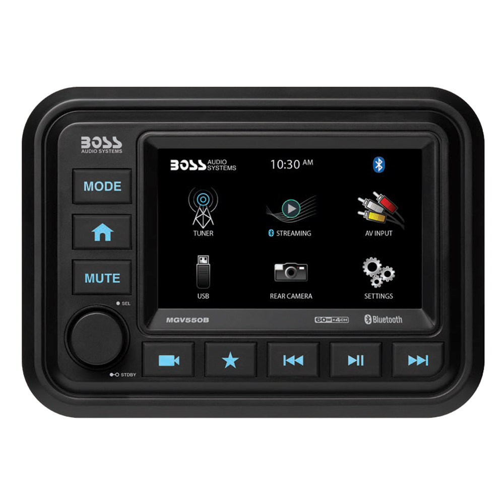 image for Boss Audio Bluetooth (Audio Streaming) Marine Gauge Digital Media AM/FM Receiver – Black