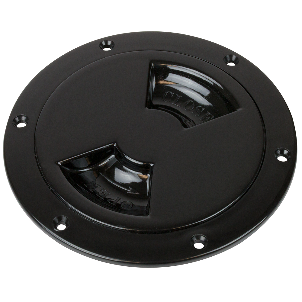 image for Sea-Dog Smooth Quarter Turn Deck Plate – Black – 4″