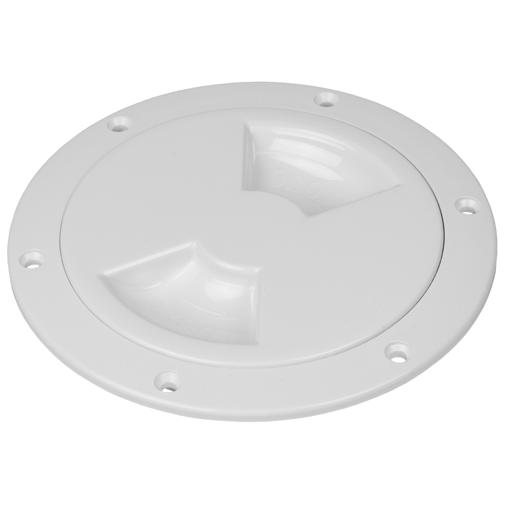 image for Sea-Dog Quarter-Turn Smooth Deck Plate w/Internal Collar – White – 4″