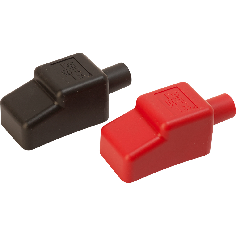image for Sea-Dog Battery Terminal Covers – Red/Back – 1/2″
