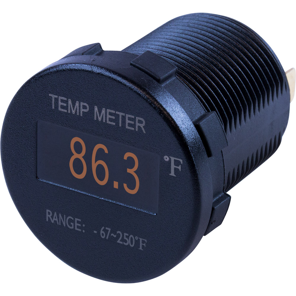 image for Sea-Dog Round OLED Temperature Meter Fahrenheit w/6' Lead