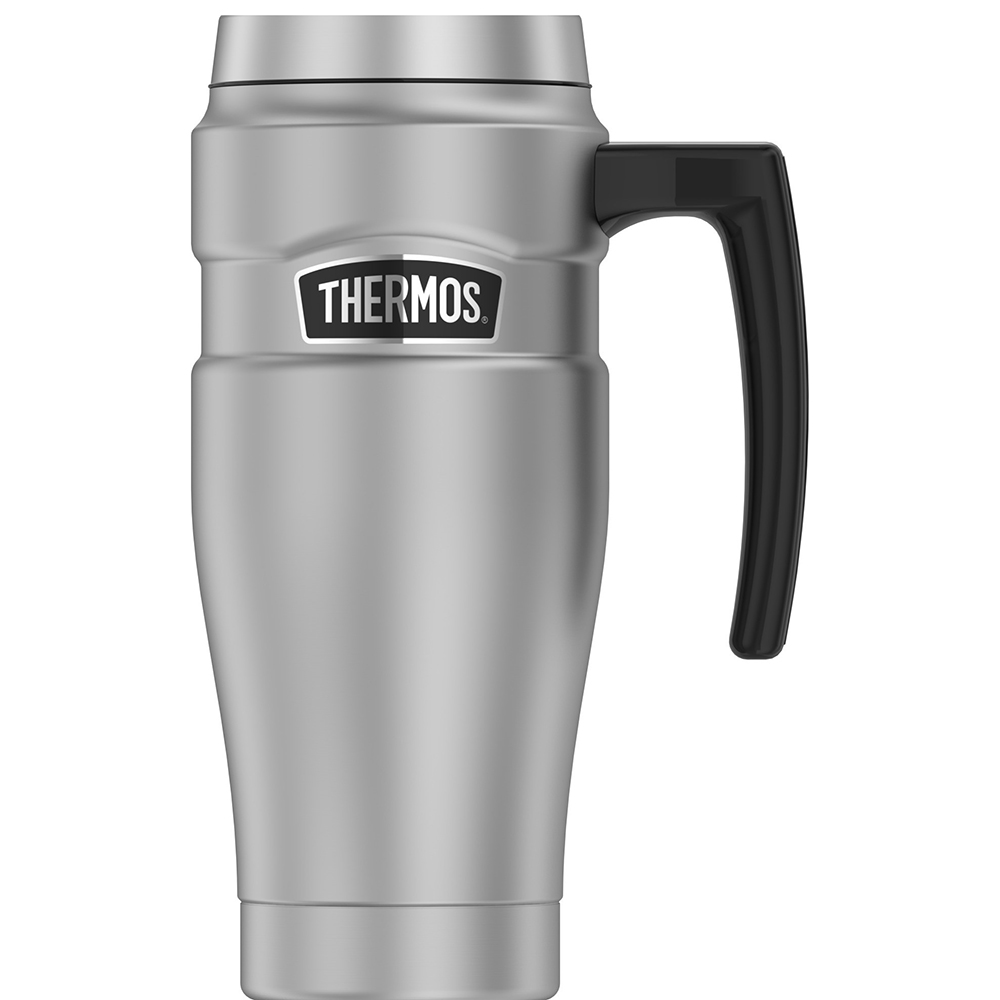 image for Thermos 16oz Stainless Steel Travel Mug – Matte Steel – 7 Hours Hot/18 Hours Cold