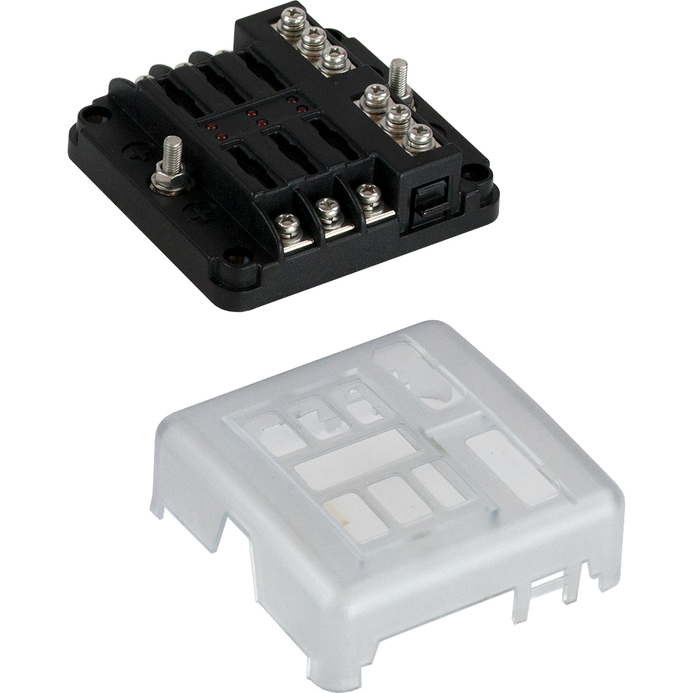 image for Sea-Dog Blade Style LED Indicator Fuse Block w/Negative Bus Bar – 6 Circuit