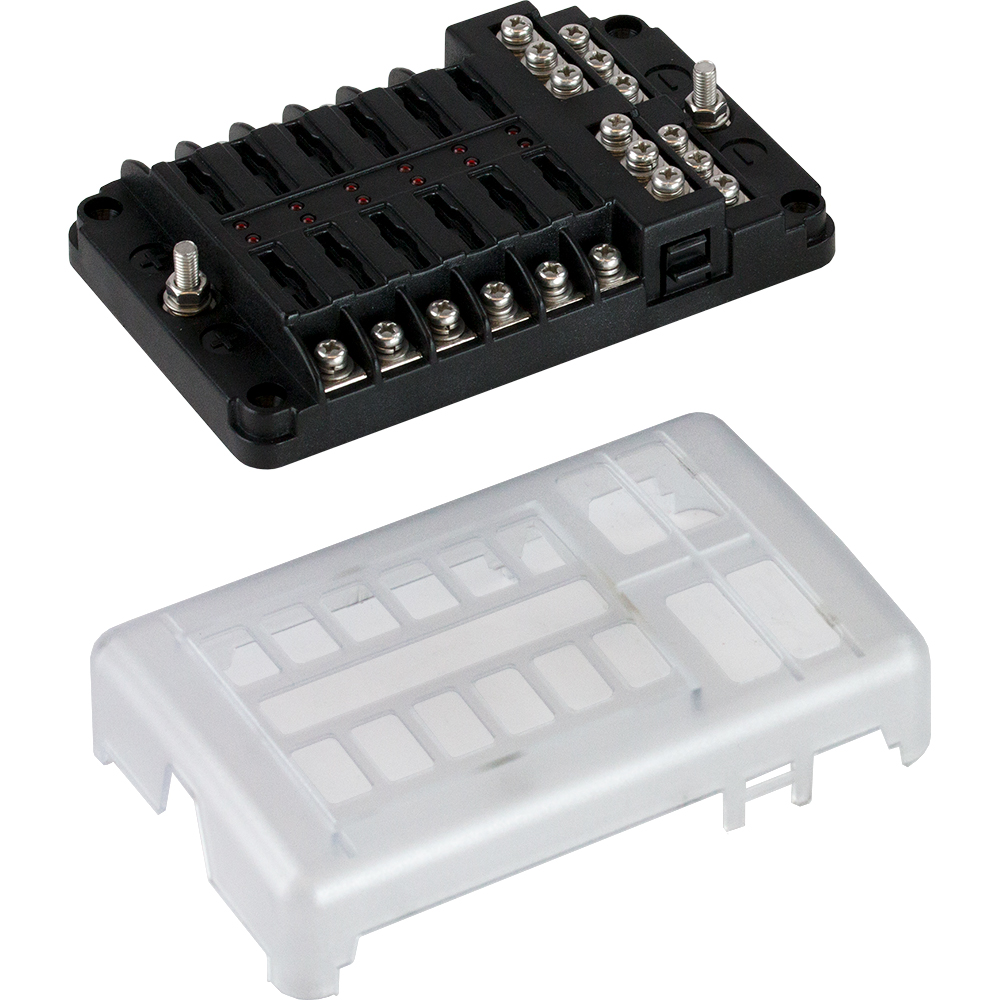 image for Sea-Dog Blade Style LED Indicator Fuse Block w/Negative Bus Bar – 12 Circuit