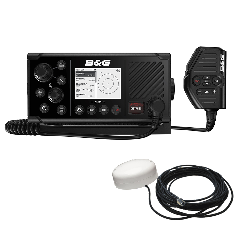 B&amp;G V60-B VHF Marine Radio w/DSC, AIS (Receive &amp; Transmit) &amp; GPS-500 GPS Antenna CD-79449