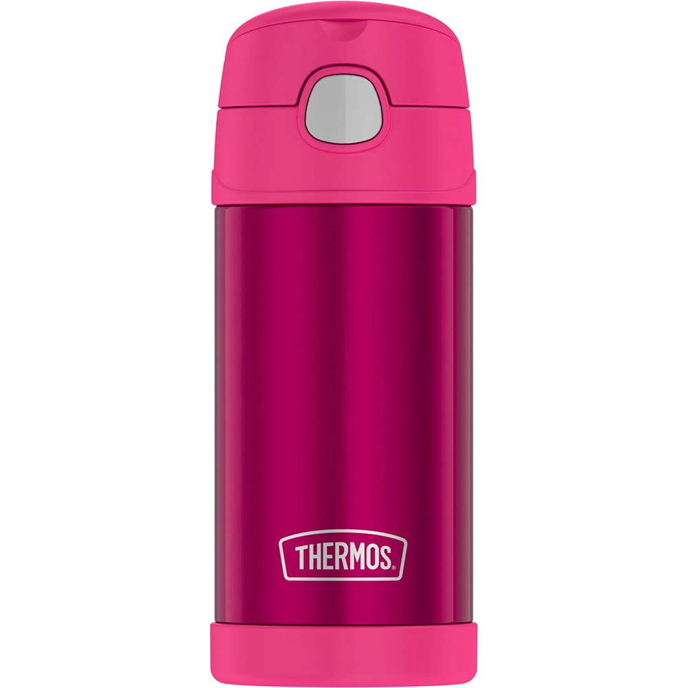 image for Thermos FUNtainer® Stainless Steel Insulated Pink Water Bottle w/Straw – 12oz