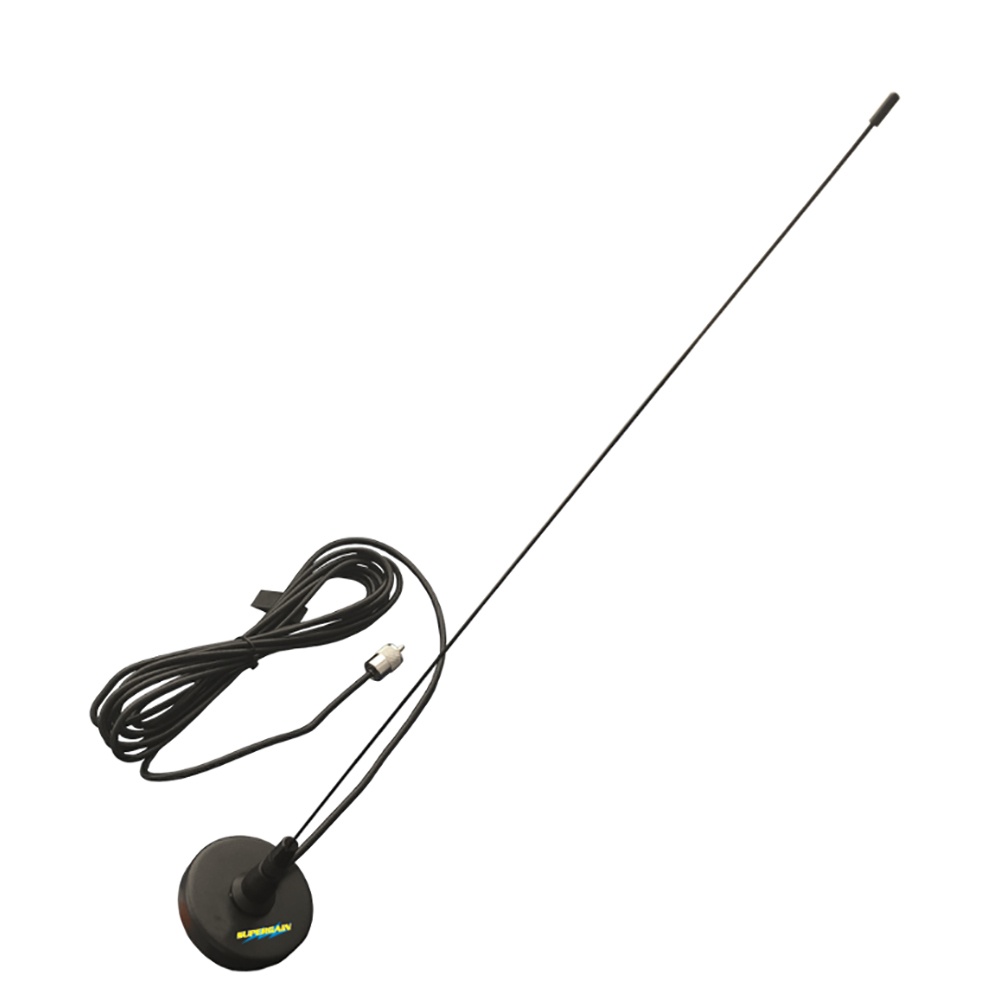 image for Glomex 21″ Magnetic Mount VHF Antenna w/15' RG-58 Coaxial Cable & PL-259 Connector