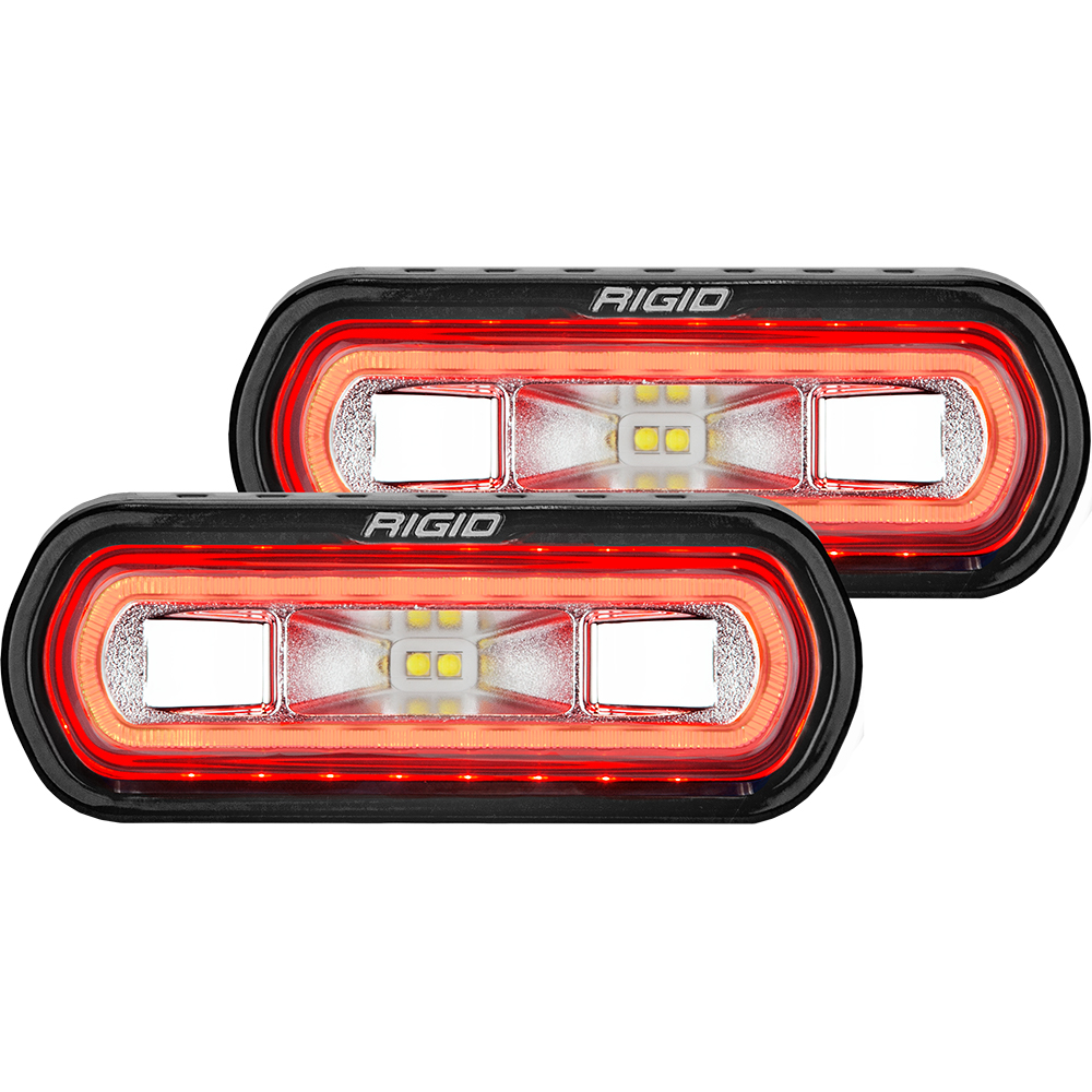 image for RIGID Industries SR-L Series Surface Mount Spreader Light – Black Housing – Red Halo