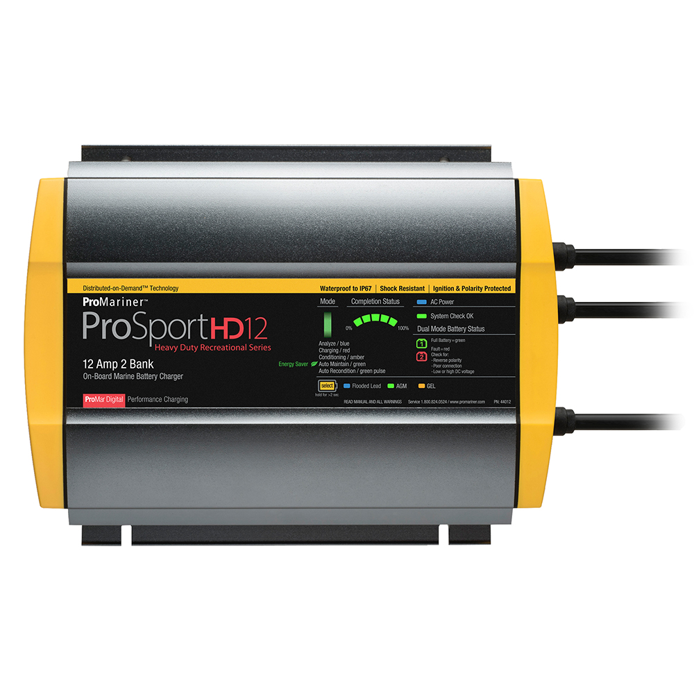 ProMariner ProSportHD 12 Gen 4 - 12 Amp - 2 Bank Battery Charger - 44012