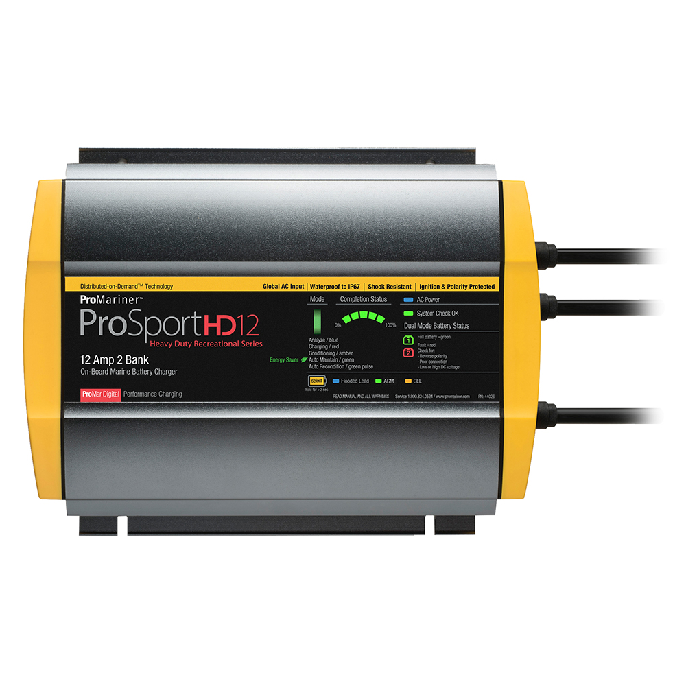 ProMariner ProSportHD 12 Global Gen 4 - 12 Amp - 2 Bank Battery Charger - 44026