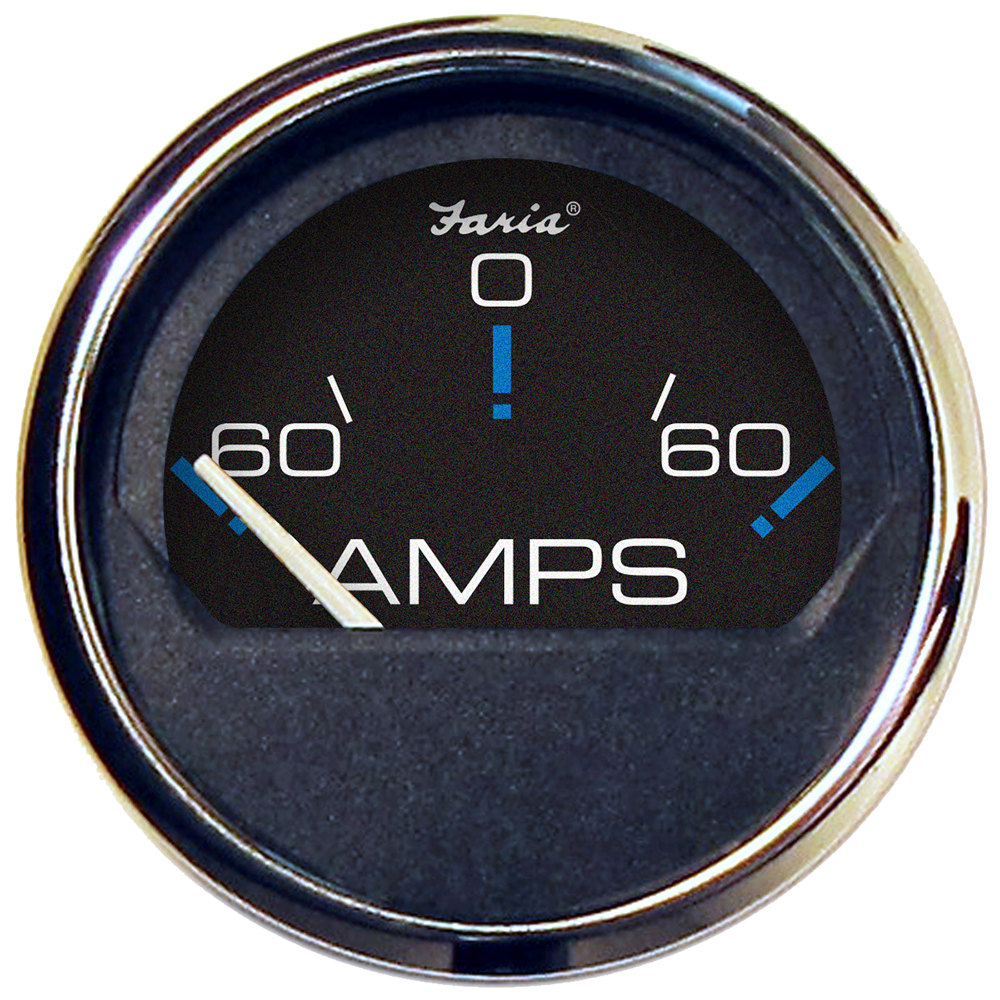 image for Faria Chesapeake Black 2″ Ammeter Gauge (-60 to +60 AMPS)