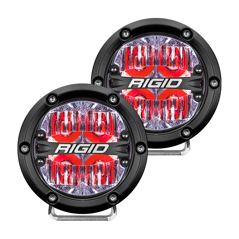 image for RIGID Industries 360-Series 4″ LED Off-Road Fog Light Drive Beam w/Red Backlight – Black Housing