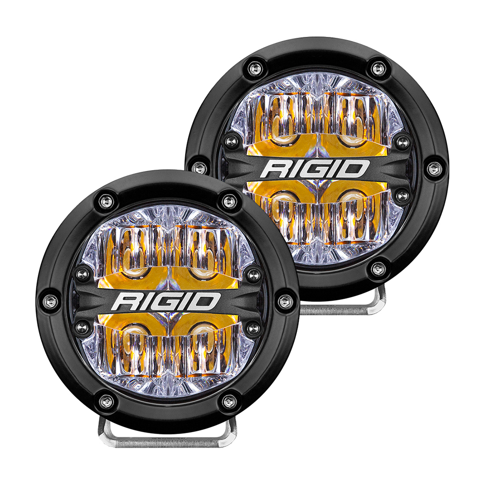 image for RIGID Industries 360-Series 4″ LED Off-Road Fog Light Drive Beam w/Amber Backlight – Black Housing