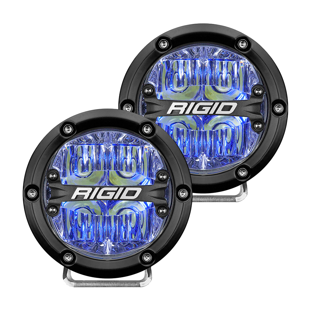 image for RIGID Industries 360-Series 4″ LED Off-Road Fog Light Drive Beam w/Blue Backlight – Black Housing