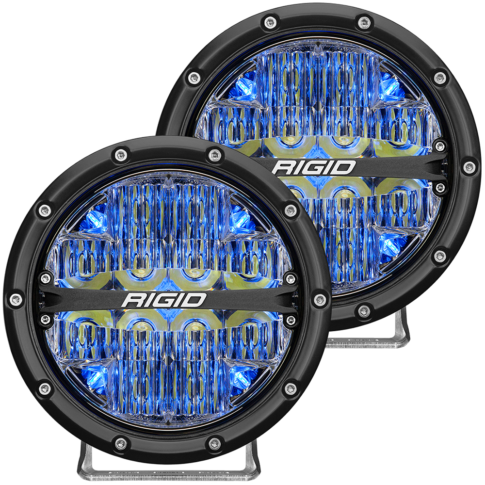 image for RIGID Industries 360-Series 6″ LED Off-Road Fog Light Spot Beam w/Blue Backlight – Black Housing