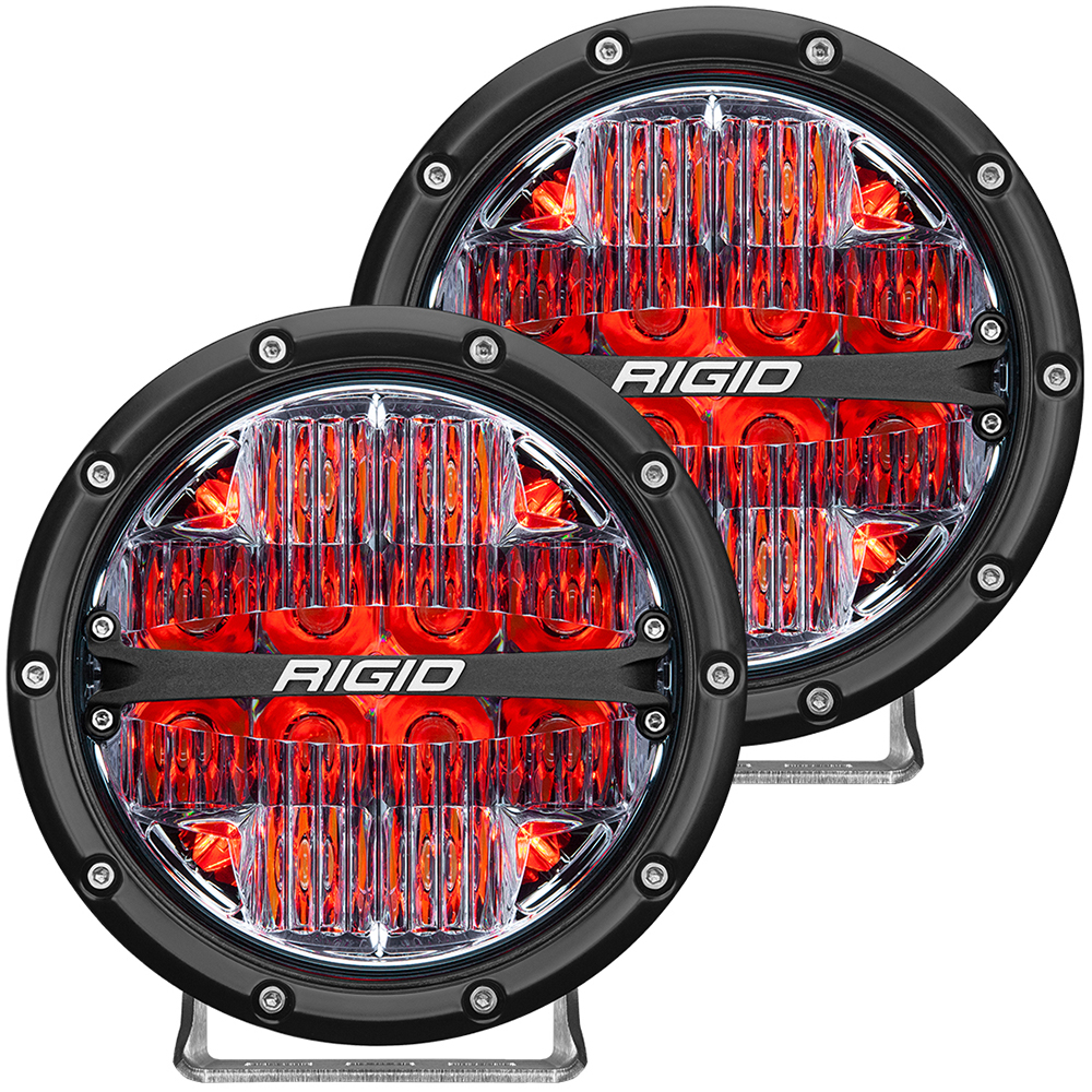 image for RIGID Industries 360-Series 6″ LED Off-Road Fog Light Drive Beam w/Red Backlight – Black Housing