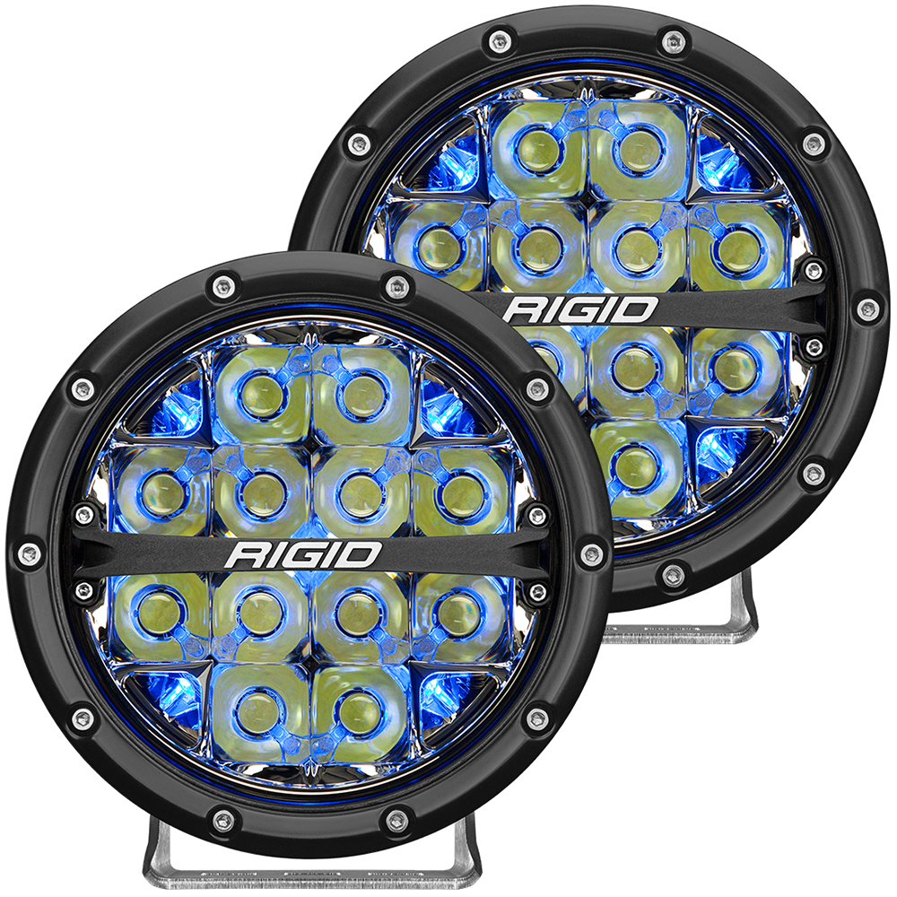 image for RIGID Industries 360-Series 6″ LED Off-Road Fog Light Drive Beam w/Blue Backlight – Black Housing