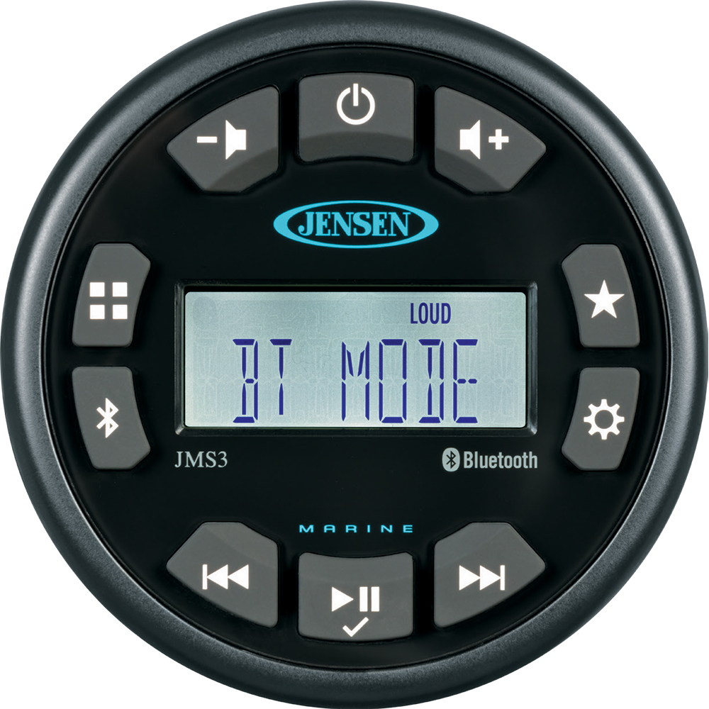 image for JENSEN 3″ JMS3RTL Bluetooth AM/FM/WB/USB Waterproof Stereo – Black
