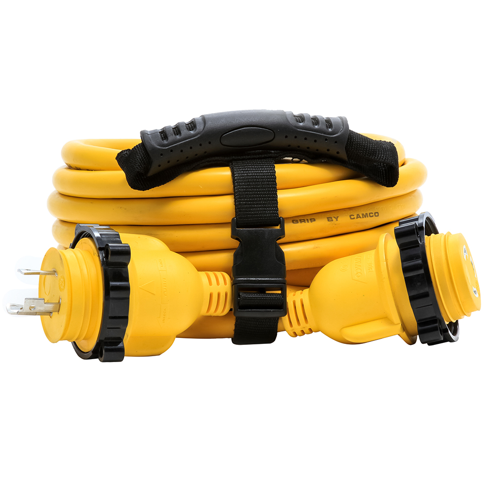 image for Camco 30 Amp Power Grip Marine Extension Cord – 25' M-Locking/F-Locking Adapter