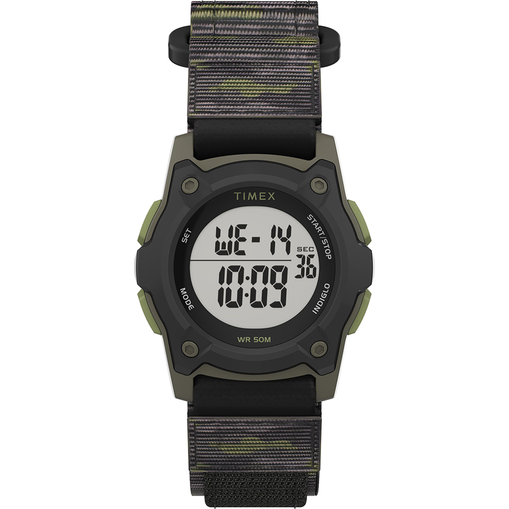 Timex Kid's Digital 35mm Watch - Green Camo with Fastwrap Strap - TW7C77500XY