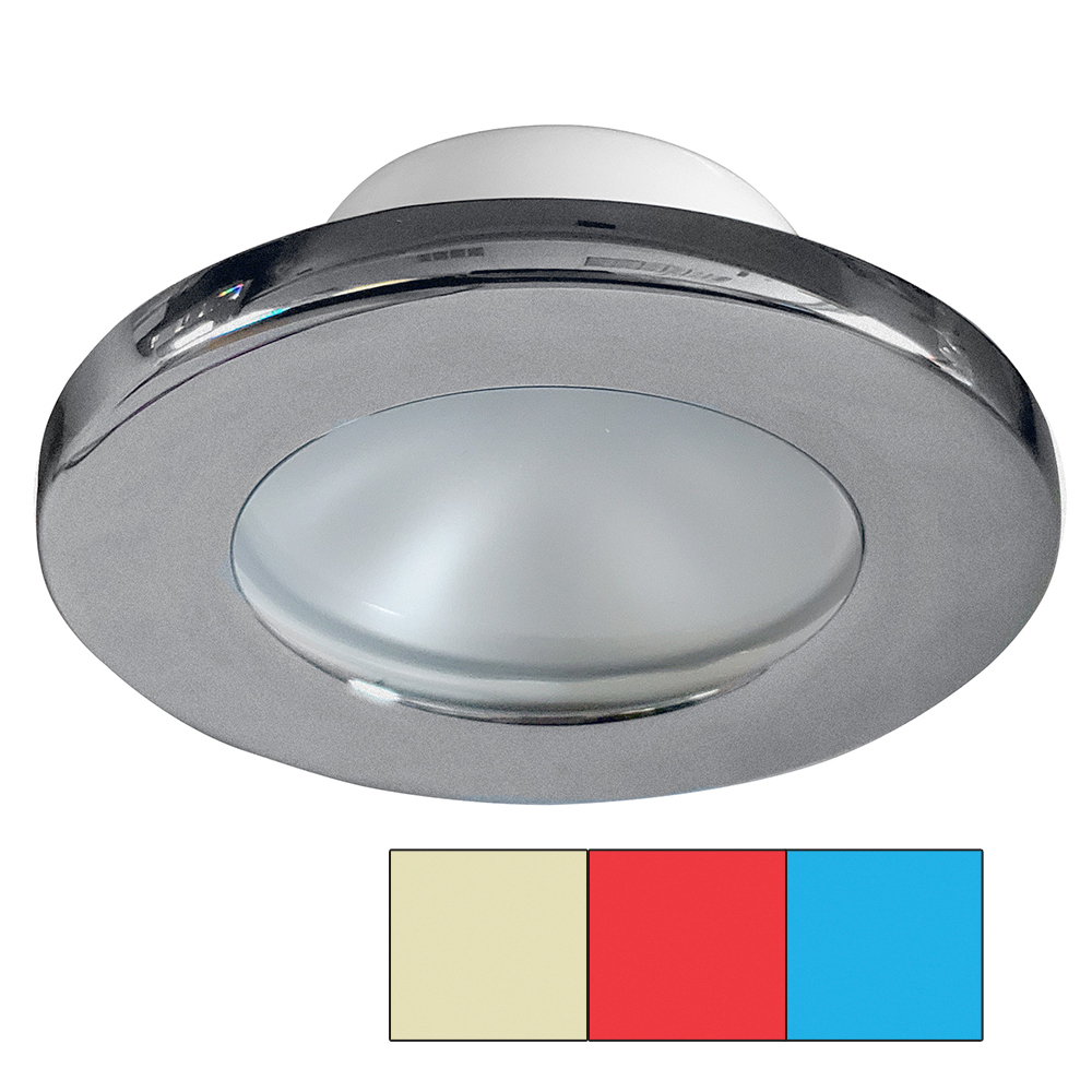 image for i2Systems Apeiron A3120 Screw Mount Light – Red, Warm White & Blue – Brushed Nickel