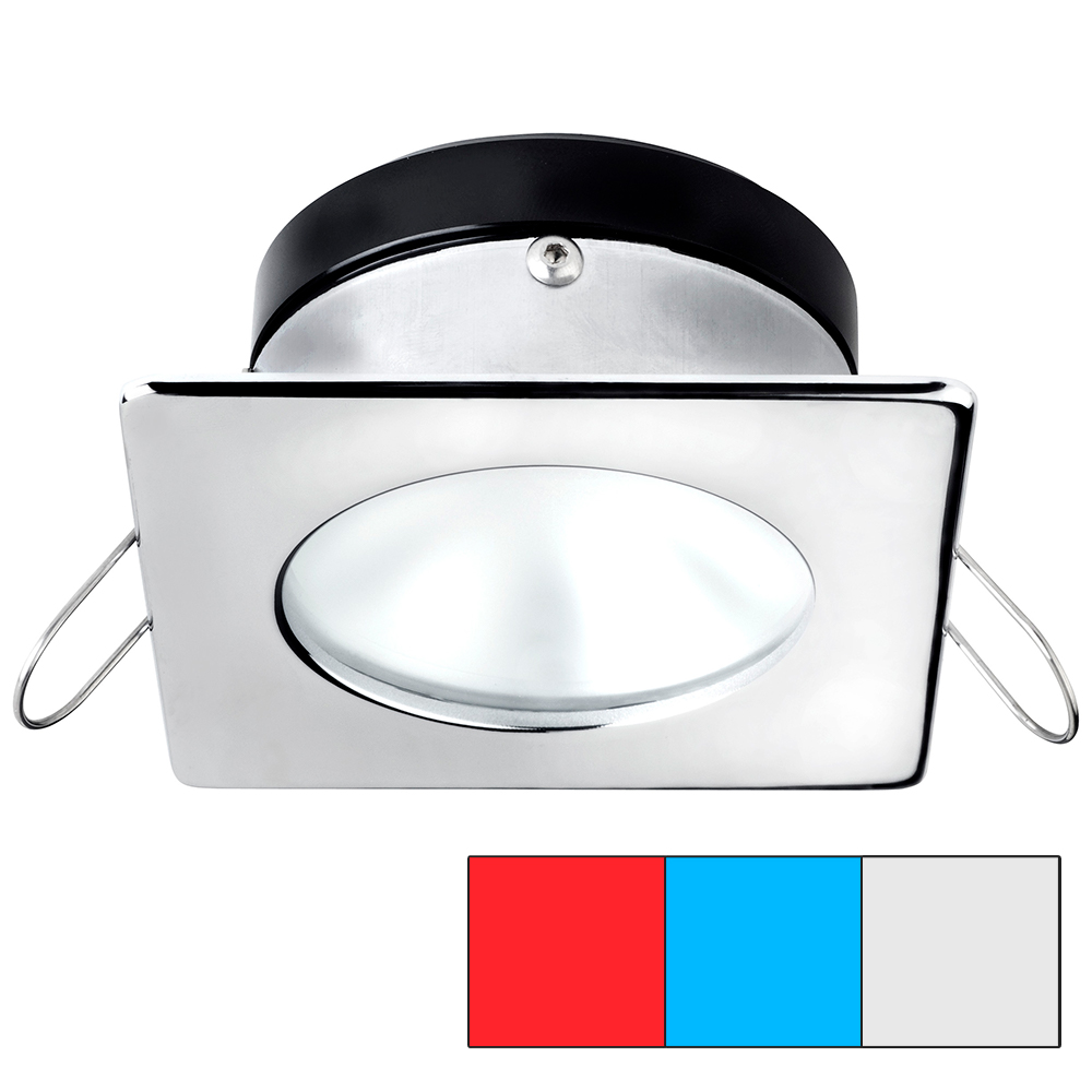image for i2Systems Apeiron A1120 Spring Mount Light – Square/Round – Red, Cool White & Blue – Polished Chrome
