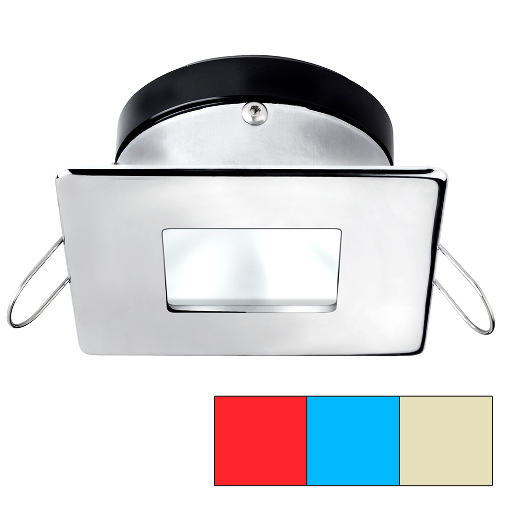 image for i2Systems Apeiron A1120 Spring Mount Light – Square/Square – Red, Warm White & Blue – Polished Chrome