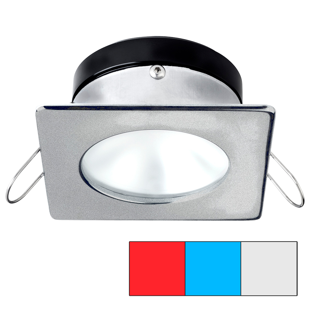 image for i2Systems Apeiron A1120 Spring Mount Light – Square/Round – Red, Cool White & Blue – Brushed Nickel