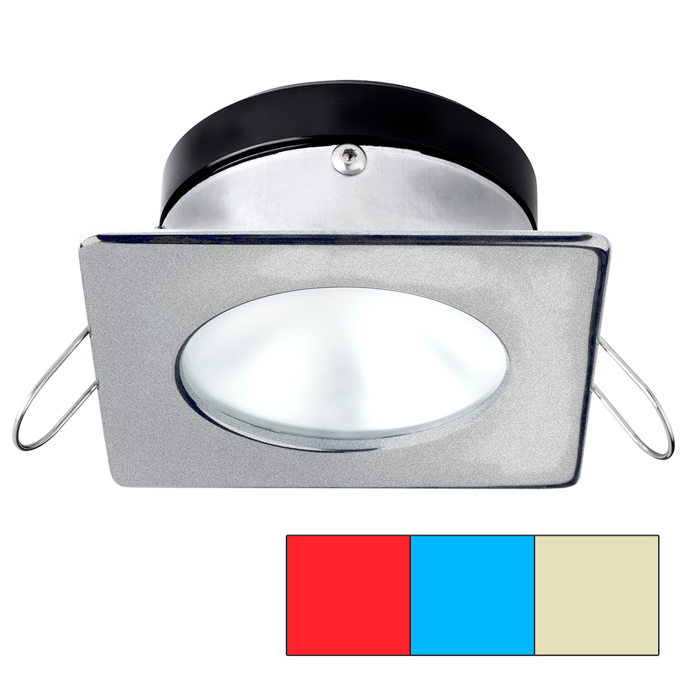 image for i2Systems Apeiron A1120 Spring Mount Light – Square/Round – Red, Warm White & Blue – Brushed Nickel