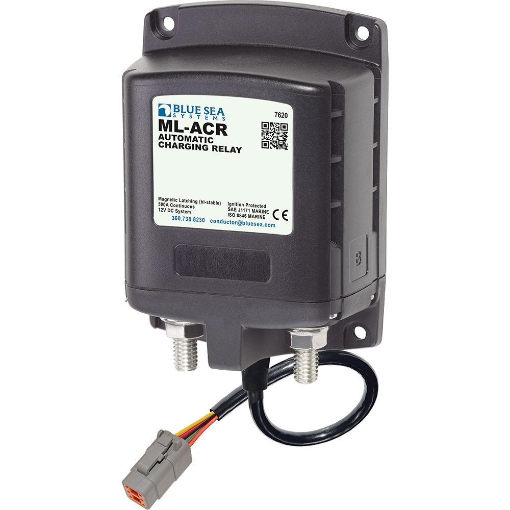 image for Blue Sea 7620100 ML ACR Charging Relay 12V 500A w/Deutsch Connector