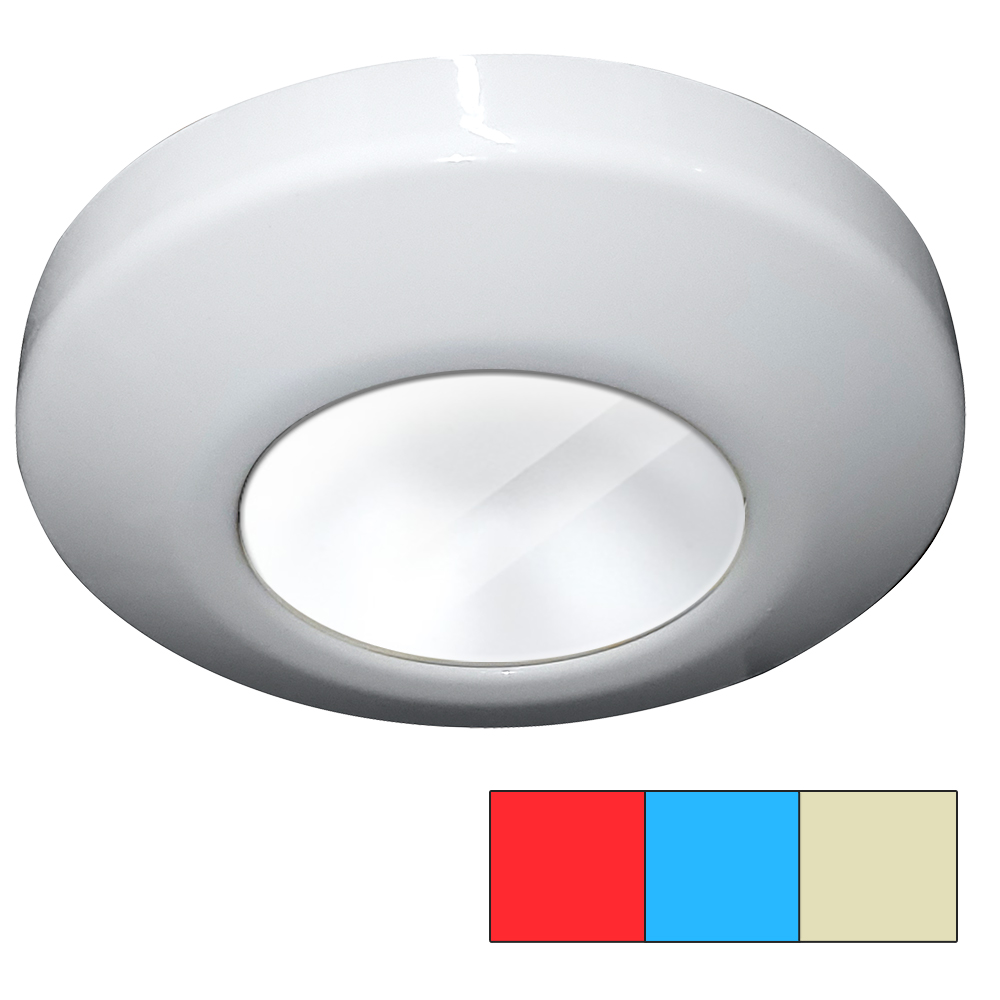 image for i2Systems Profile P1120 Tri-Light Surface Light – Red, Warm White & Blue – White Finish