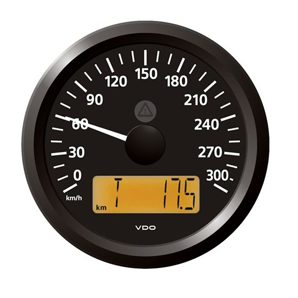 image for Veratron 3-3/8″ (85 mm) ViewLine Speedometer – 0 to 300 KMH – 12/24V – Black Dial & Triangular Bezel