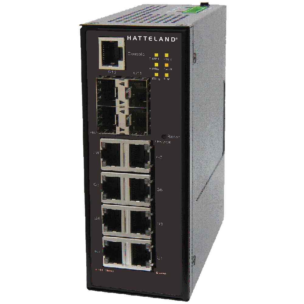 image for Hatteland Industrial 12-Port Slim Type Managed Gigabit Ethernet Switch